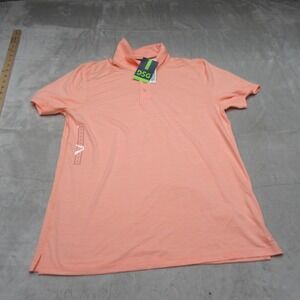 DSG Movement Polo Shirt Mens Small Pink Striped Wicking Performance $35 NEW